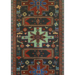 Noori Rug - Fine Vintage Distressed Hadassah Navy/Red Runner, 4'10x9'10 - A genuine one-of-a-kind, this Fine Vintage Distressed Hadassah rug pairs a traditional design with pronounced abrash. It was hand-knotted by skilled artisans over the course of a year using centuries old weaving techniques and has the appeal of a prized antique.)
