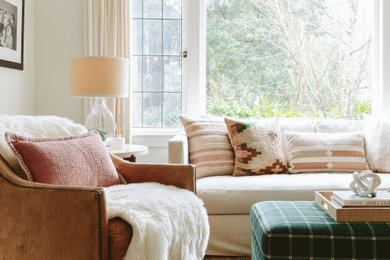 Living room - traditional living room idea in Portland