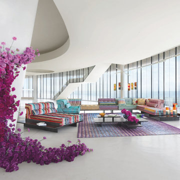 Mah Jong Composition Missoni Sofa With Plateforms by Roche Bobois