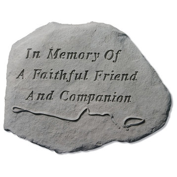 Garden Accent Stone, "In Memory of" With Leash