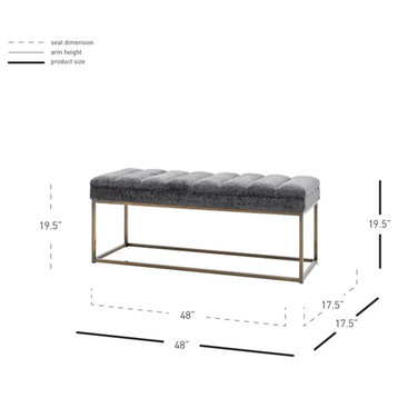 New Pacific Direct Darius KD Fabric Bench in Opus Gray