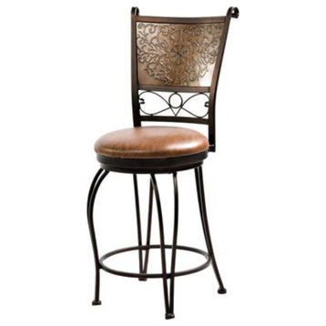 Bronze With Muted Copper Stamped Back Counter Stool
