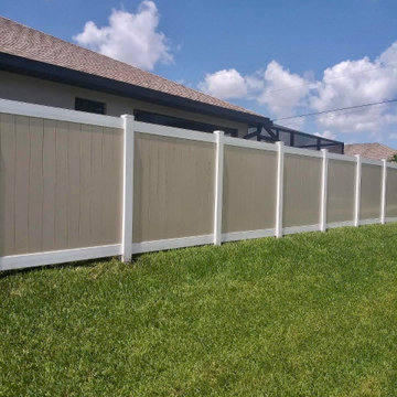 White vinyl fence
