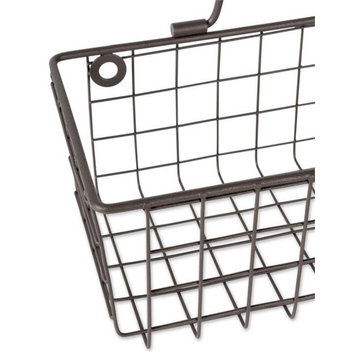 DII 6.7" Modern Style Iron Wire Wall Baskets in Bronze (Set of 2)