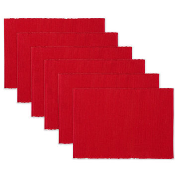 Dii Tango Red Ribbed Placemat, Set of 6