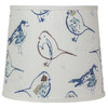 Bird Toile Shade, 16", Drum With Spider Fitter