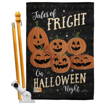 Fright on Halloween Night Fall Halloween House Flag Set