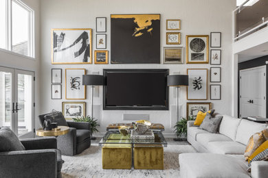 Example of a trendy living room design in Indianapolis