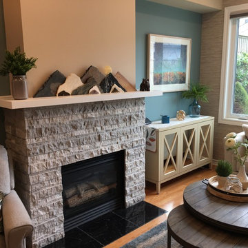 Living room/dining room transformation and Entry