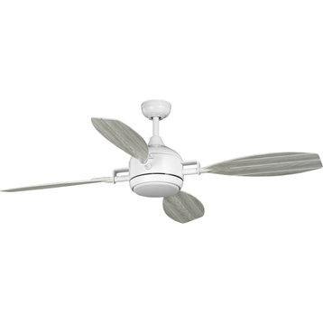 Rudder Collection Indoor/Outdoor 56" 4-Blade Satin White Ceiling Fan