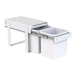 2 x 15 L Floor Mounted Waste Bin with Handle Pull - Waste Disposal Units
