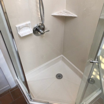 Shower with Shelving & New Hardware