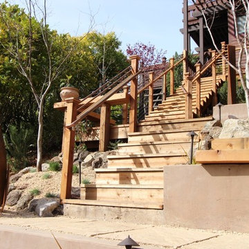 Wood stairs and terraces