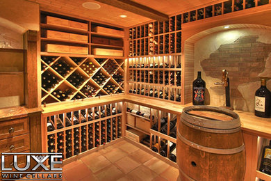 Wine cellar - modern wine cellar idea in Seattle