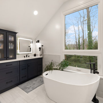 Modern Steam Shower Bathroom Remodel in Reston, VA