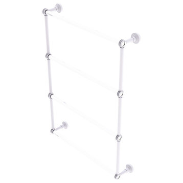 Pacific Beach 4 Tier 24" Ladder Towel Bar with Dotted Accents, Matte White