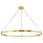 Hudson Valley Lighting - Rosendale LED Chandelier, Medium, Aged Brass Finish - Exquisite details take this simple LED ring to a decorative level. An intricate metal chain, gorgeous metal work and bead detailing around the outside of the ring add a subtle sophistication. With its matte glass diffuser and open, airy design, Rosendale will bring style and plenty of soft light to any room.