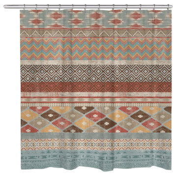 Laural Home Navajo Stripe Multi Shower Curtain