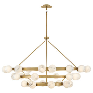 Fredrick Ramond Selene Double Extra Large Multi Tier Chandelier, Lacquered Brass