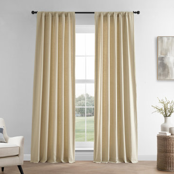 French Linen Curtain Single Panel, Walnut Beige, 50"wx96"l
