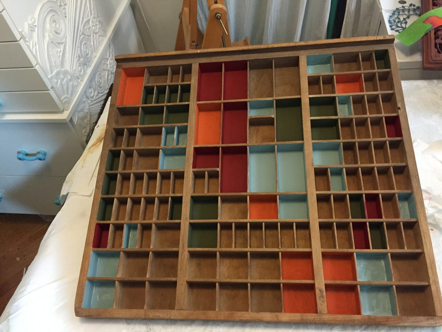 Mondrian LetterSet Drawer Coffee Table Top Detail