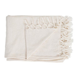 Imogene Ivory Cotton Blend Throw - Throws
