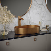 Karran Cinox Stainless Steel Oval Vessel Sink, Brushed Copper