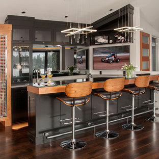 75 Beautiful Home Bar With Glass Front Cabinets And Glass