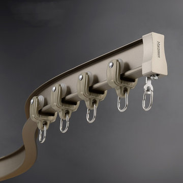 CHRY31 White Black Bendable Curtain Track For Bay Windows Ceiling