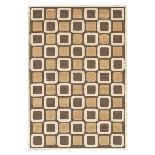 Chandra Rita Rit2501 Geometric Rug, Brown/Tan/Cream, 1'9