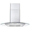 Cosmo 380 CFM Wall Mount Range Vent Hood, Permanent Filters, Glass Canopy