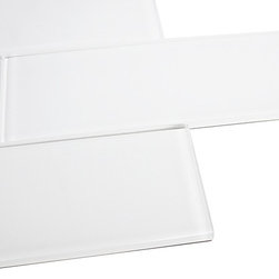 3x9 Super White Glossy Subway Glass Tiles - Home Accessories & Decor