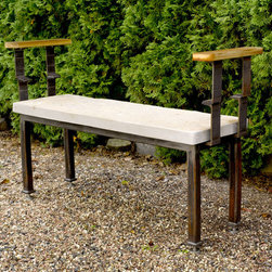 Stone and Metal Outdoor Bench - Products