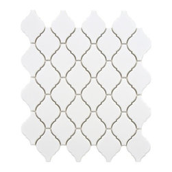 Arabesque Porcelain Tile Mosaic - Matte White - Mosaic Tile