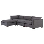 Four Hands - Westwood 3-PieceSectional With Ottoman-Bc - Luxurious comfort with a functional spin. Clean-lined and simply styled, charcoal-toned upholstery and espresso-finished banak wood base keep things classy while casual. Various configurations offer flexibility to fit any size space.