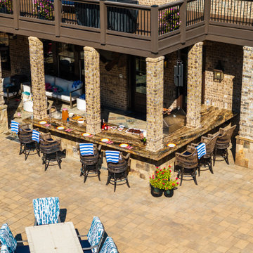 Luxury Outdoor Bar & Grill Pavilion with Covered Seating