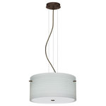 Besa Lighting - Besa Lighting Tamburo 16v2 - Three Light Cable Pendant with Flat Canopy - Tamburo is a classic open-ended cylinder of handcrTamburo 16v2 Three L Bronze Chalk Glass *UL Approved: YES Energy Star Qualified: n/a ADA Certified: n/a  *Number of Lights: Lamp: 3-*Wattage:100w A19 Medium base bulb(s) *Bulb Included:No *Bulb Type:A19 Medium base *Finish Type:Bronze