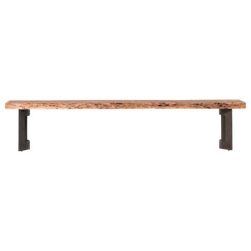 Industrial Bent Bench Small Smoked - Brown