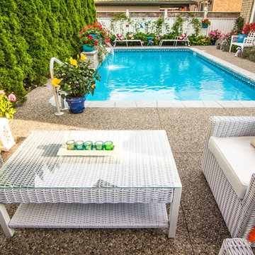 Rectangle Pool with Water Feature in Grimsby