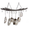 Handcrafted Reversible Arch Ceiling Pot Rack w 12 Hooks Hammered Steel