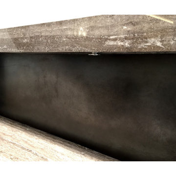Metal Fabrication - Blackened Steel Fireplace Mantle