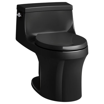 Kohler K-4007 San Souci 1.28 GPF One-Piece Round-Front Toilet - Black Black