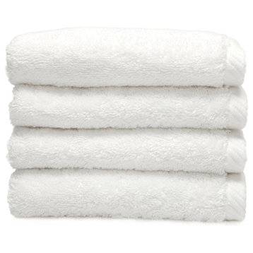 Linum Home Soft Twist Washcloths, Set of 4, White