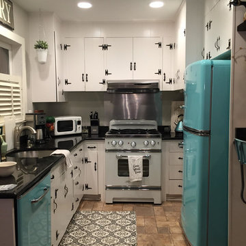 White and Beach Blue Big Chill Kitchen