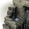 13" Tall Indoor 4-Tier Cascading Tabletop Fountain with LED Lights, Gray