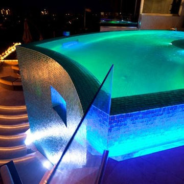 Aquamarine Glass Tiled Pool