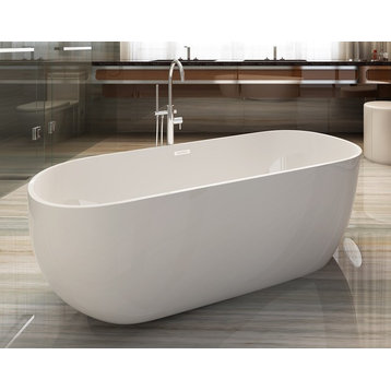 ALFI brand AB8839 67" Acrylic Soaking Bathtub for - White