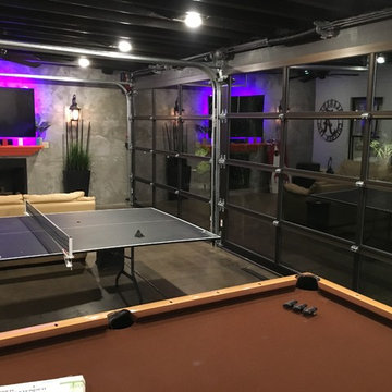 Patio Enclosed with Full Vision Glass/Aluminum Garage Doors