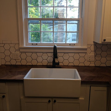 Kitchen Backsplash, Window, and Shelving