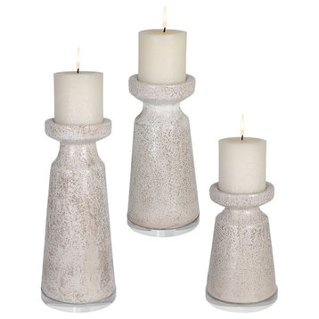 Kyan Ceramic Candleholders, S/3"